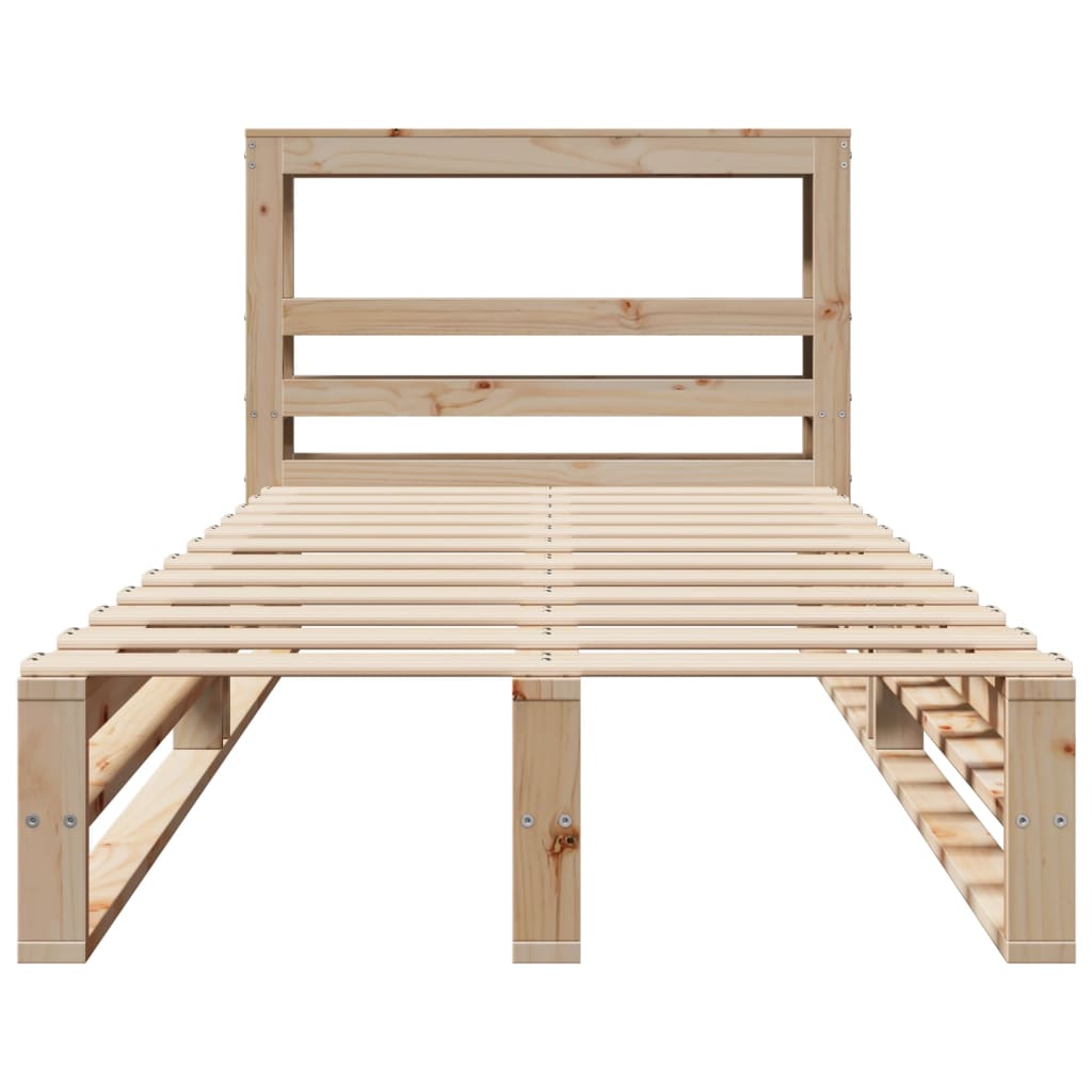 Bed Frame without Mattress 90x200 cm Solid Wood Pine